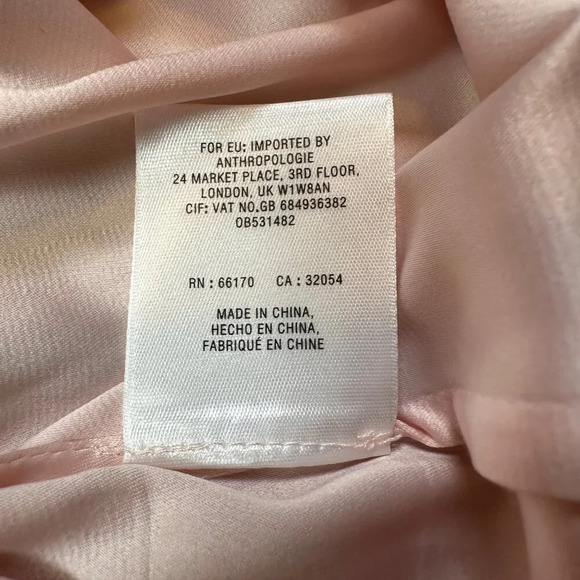 Hitherto Anthropologie BHLDN Fleur Blush Pink Lace Sleeve Bridesmaid Dress Sz 10 - Picture 9 of 9